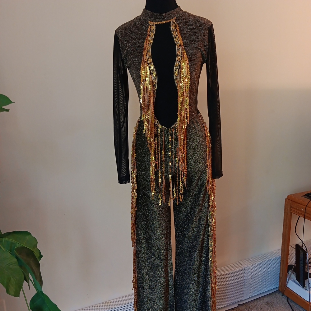 Love Black and Gold Glam Jumpsuit